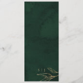 Botanical Emerald Green and Gold Elegant Wedding Menu (Achterkant)