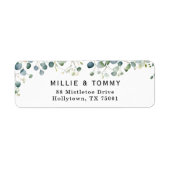 Botanical Eucalyptus Branch Return Address Label | (Voorkant)