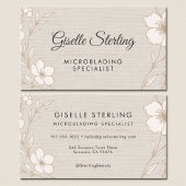 Botanical Floral Linen Microblading Specialist Visitekaartje