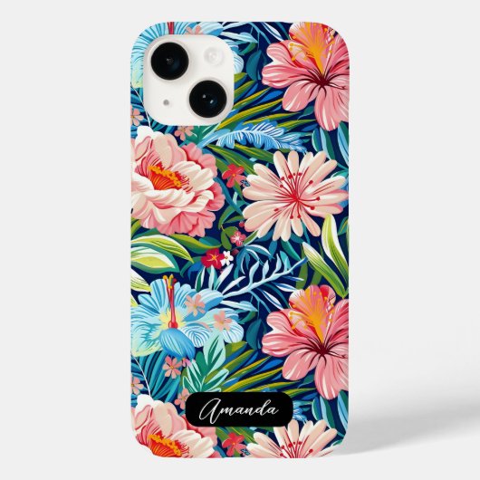 Botanical Floral Pattern Summer Flowers Case-Mate iPhone Case (Achterkant)
