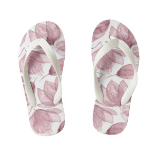 Botanical Floral Pink Plant Flower Pattern Kinder Teenslippers