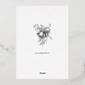 Botanical Floral Roos Vine Border Wedding Folie Uitnodiging (Achterkant)