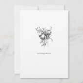 Botanical Floral Roos Vine Border Wedding Kaart (Achterkant)