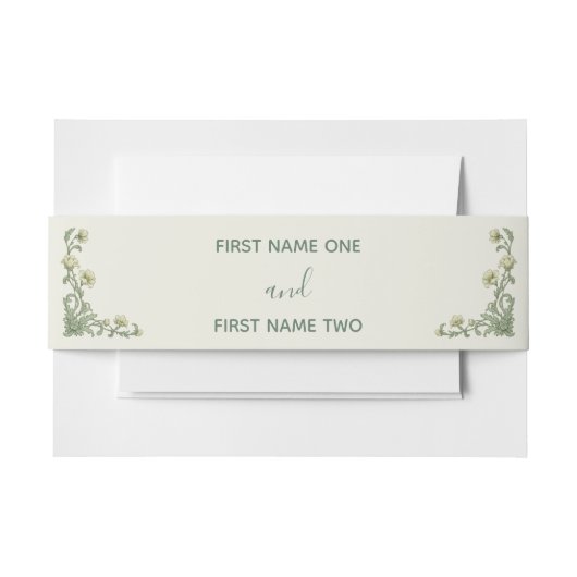 Botanical Floral Uitnodigingen Wikkel (Voorkant Voorbeeld)