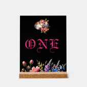 Botanical Floral Wedding bands Tabletop NumberSign (Recto)