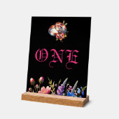 Botanical Floral Wedding bands Tabletop NumberSign (Angle)