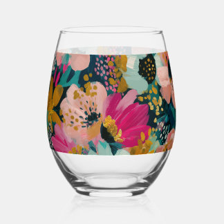 Botanical Floral  Wijnglas Zonder Voet