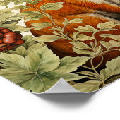 Botanical Fox Woodland Animal Art Poster (Hoek)