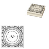 Botanical Frame Wooden Return Address Stamp Rubberstempel (Gestempeld)