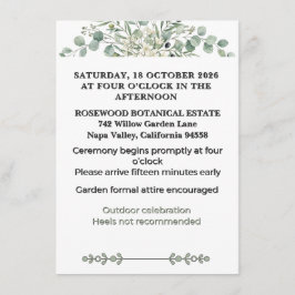 Botanical Garden Romance Details Informatiekaartje