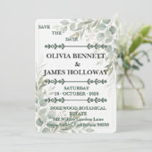 Botanical Garden Romance Save the Date Card (Debout devant)