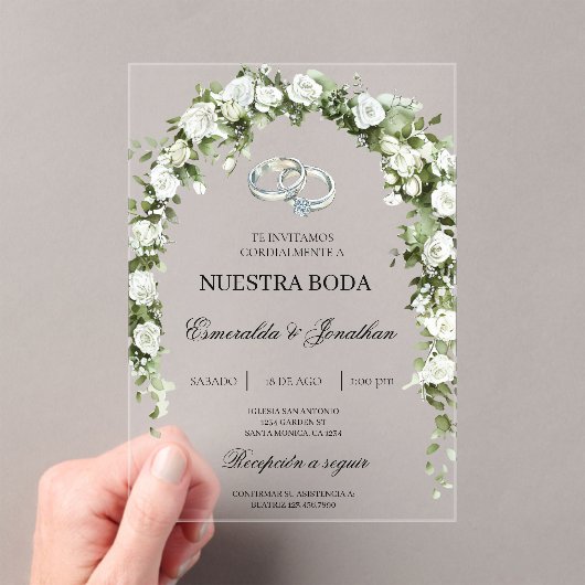 Botanical garden with ring Wedding Invitation (In situ (ordinateur de poche))