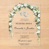 Botanical garden with ring Wedding Invitation (Recto)