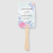 Botanical Gilded Gold Greenery Pink Rose Wedding Handwaaier (Voorkant)