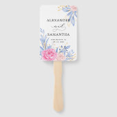 Botanical Gilded Gold Greenery Pink Rose Wedding Handwaaier (Achterkant)