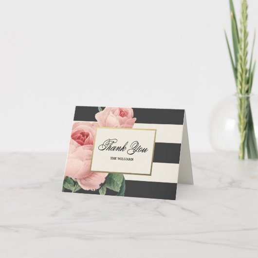 Botanical Glamour | Carte de note Merci (Devant)