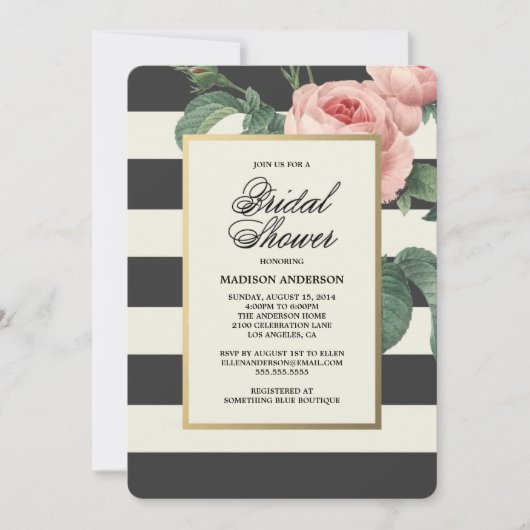 Botanical Glamour | Invitation de douche nuptiale (Devant)