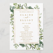 Botanical Gold Greenery Wedding Ceremony Program Programma (Voorkant)