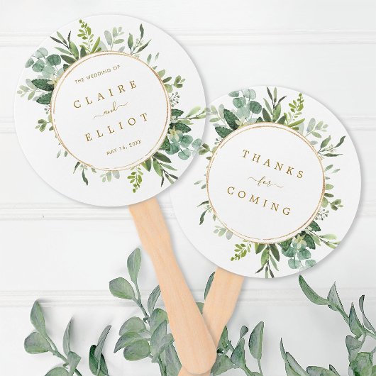 Botanical Gold Greenery Wedding Handwaaier