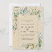 Botanical Gold Greenery Wedding Kaart (Voorkant)