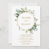 Botanical Gold Greenery Wedding Kaart (Voorkant)