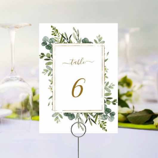 Botanical Gold Greenery Wedding Kaart