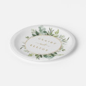 Botanical Gold Greenery Wedding Papieren Bordje (Gekanteld)