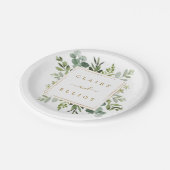 Botanical Gold Greenery Wedding Papieren Bordje (Gekanteld)