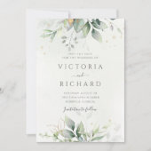 Botanical Gold Greenery Wedding Save The Date (Voorkant)