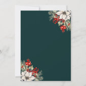 Botanical Green Gold Confetti Christmas Party Kaart (Achterkant)