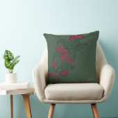 botanical green leaf pillow kussen (Stoel)