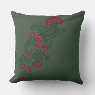 botanical green leaf pillow kussen