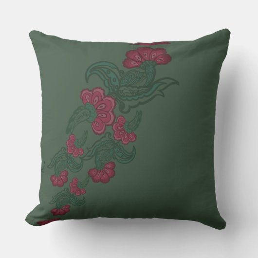 botanical green leaf pillow kussen (Voorkant)