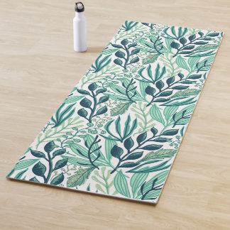 Botanical green leaves plants modern  yogamat