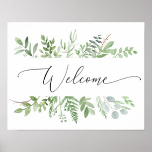 Botanical Greenery Affiche de bienvenue Mariage ou