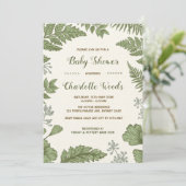 Botanical Greenery Baby shower Invitation Forest Kaart (Staand voorkant)