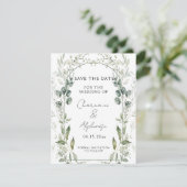 Botanical Greenery Eucalyptus Save The Date | Kaart (Staand voorkant)