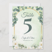Botanical Greenery Eucalyptus Wedding Table Number Bedankkaart (Achterkant)