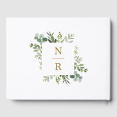 Botanical Greenery Gold Square Wedding Gastenboek (Achterkant)