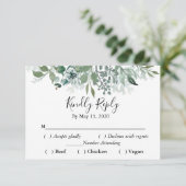 Botanical Greenery RSVP Mariage Kindly Répondre (Debout devant)