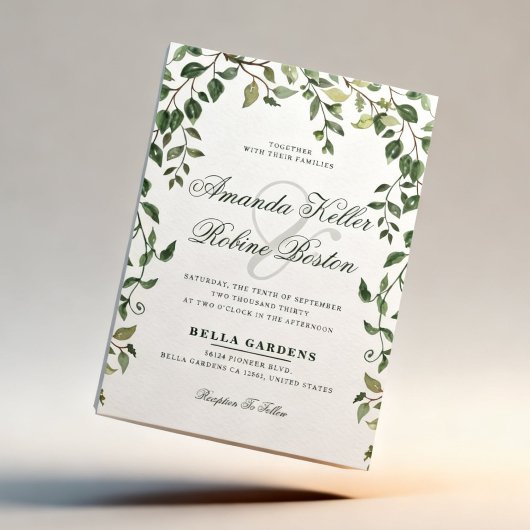 Botanical Greenery Wedding Invitation