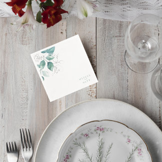 Botanical Greenery Wedding Napkin Servet