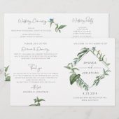 Botanical Greenery Wedy Programme Livret (Devant / Derrière)