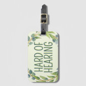 Botanical Hard of Hearing Green Deafnes Bagagelabel (Voorkant (verticaal))
