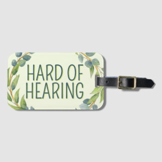 Botanical Hard of Hearing Green Deafnes Bagagelabel