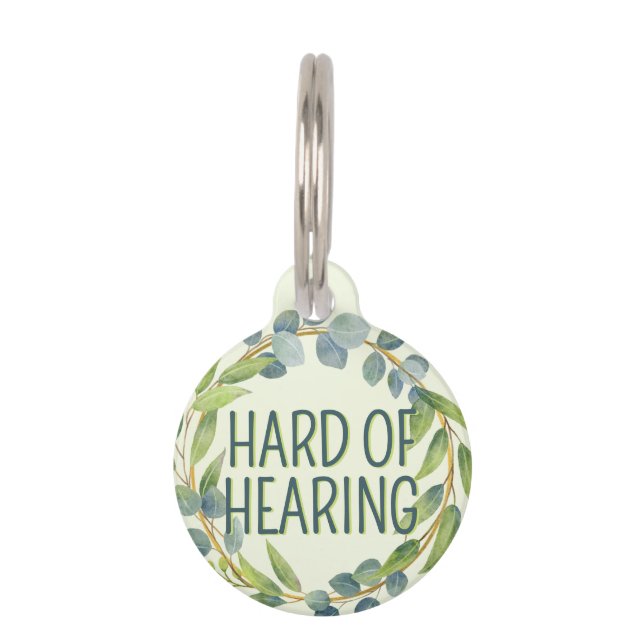 Botanical Hard of Hearing Green Deafness Huisdierpenning (Voorkant)