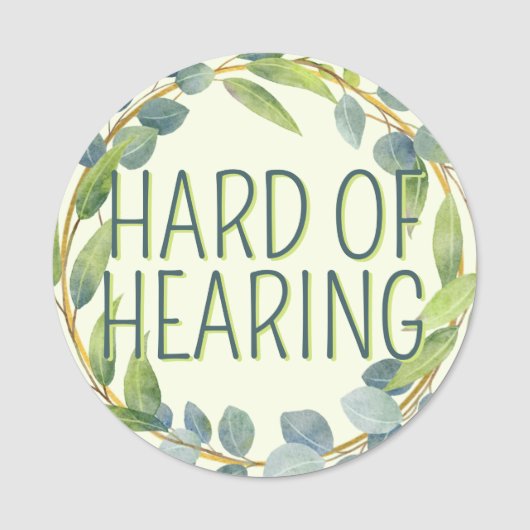 Botanical Hard of Hearing Green Deafness  Naamplaatje (Voorkant)