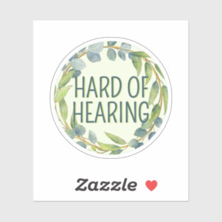 Botanical Hard of Hearing Green Deafness Sticker