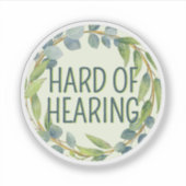 Botanical Hard of Hearing Green Deafness Sticker (Voorkant)