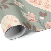 Botanical Hearts Romantic Floral Seamless Pattern  Cadeaupapier (Rol Hoek)